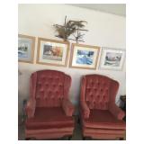 (2) Mauve Arm Chairs