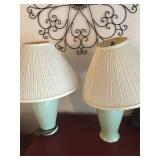 (2) Green Table Lamps
