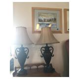 (2) Tan Table Lamps