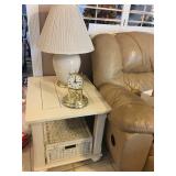 2 of 2 white end table w/storage basket