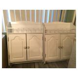 (2) White Cabinets w/Towel Holders