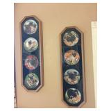 (2) Collectible Framed Pug Plate Sets