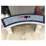 New England Patriots Mosaic Cement Bench