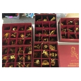 Danbury Mint Gold Ornament Collection - 13 boxes