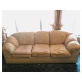 Beige Leather Sofa