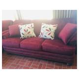 Red Sofa w/ Nailhead Trim - LIKE NEW