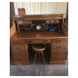 Roll Top Desk / Vintage Stool