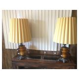 (2) Mid Century Amber Lamps