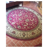1 of 2 Round Burgundy Rug - 7