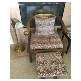 Cheetah Print Chair w/Ottoman
