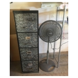 Metal File Cabinet / Fan