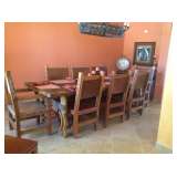 Hacienda Table with 10 Leather Chairs - $2500 (paid $10k)