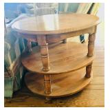 Oak 3-Tier End Table