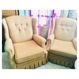 (2) Orange Arm Chairs