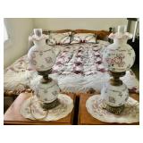(2) Handpainted Fenton Lamps