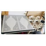 Vintage Ceramic Top table w/4 White Chairs