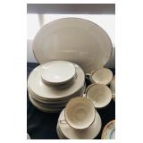 Beige & Silver Trimmed China Set