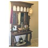 Carved Antique Hall Tree - BEAUTIFUL! - Vintage Canes