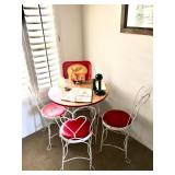 Close-up of Antique Ice Cream Parlor Metal Table/Chairs