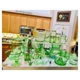 Vintage Green Kitchen Items - Juicer - Cookie Jar - Condiment Jars, etc.