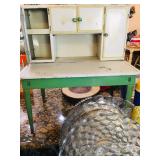 Antique Metal  Hoosier Cabinet - Doll Sized