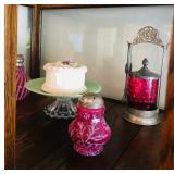 Red Antique Victorian Pickle Jar - RARE!