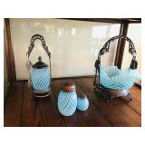 Blue Antique Victorian Pickle Jar - RARE!  / Victorian Bride