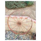 Close-up of Metal Wagon Wheel