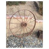 Close-up of Metal Wagon Wheel