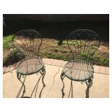 (2) Green Metal Chairs