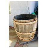 Wood Barrel Planter