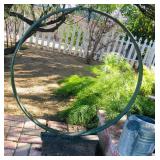 Railroad Tie w/ Wagon Wheel Rim