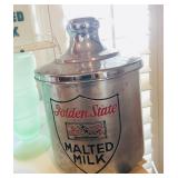 Golden State Metal Malted Milk Cannister