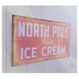 North Pole Ice Cream Metal Sign