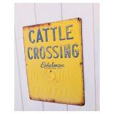 Cattle Crossing Metal Sign