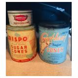 Vintage Sugar Cone Tins