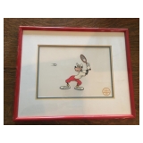 Disney Goofy Serigraph Cell w/ Certification - Tennis Raquet