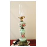 Painted Antique Hurricane Lamp