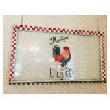 Vintage Painted Rooster Window Frame