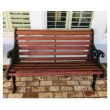 Red Outdoor Bench
