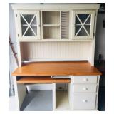 Beige Office Desk w/ Bookshelf