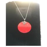 Sterling / Red Coral Necklace