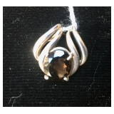 Sterling Smokey Quartz Pendant