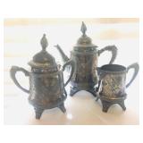 Vintage Teapot / Cream / Sugar