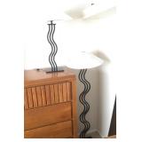 Modern Metal Floor Lamp & Matching Table Lamp