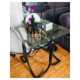 Modern Glass Metal End Table 1 of 2
