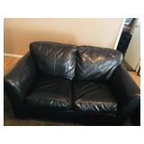 Brown Leather Loveseat