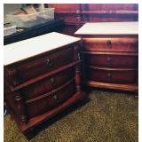 (2) Matching Nightstands w/Marble Top