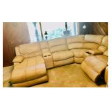 Beige Reclining Sofa & Chaise Lounge