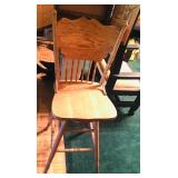 Carved blonde barstool